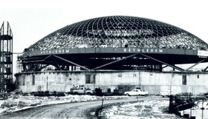 Steel framework of GE's dome