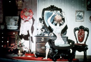 Daughter Primping at Mirror Scene