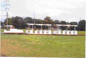 Long shot of complete tram